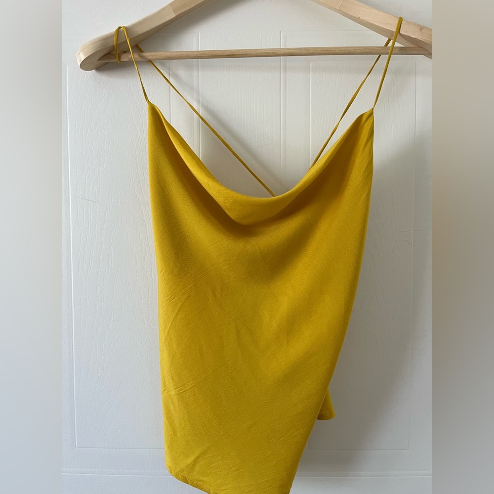 Sunshine Yellow Cowl Neck Cotton Tank